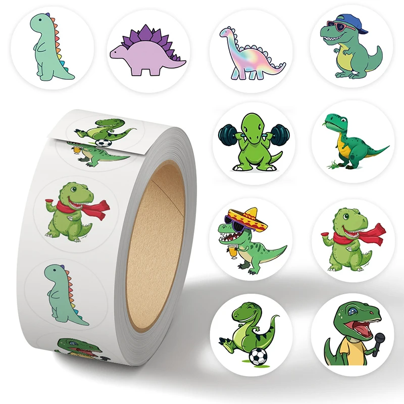 Pet Supplies Rewards - 500 шт. наклеек с мультяшными динозаврами