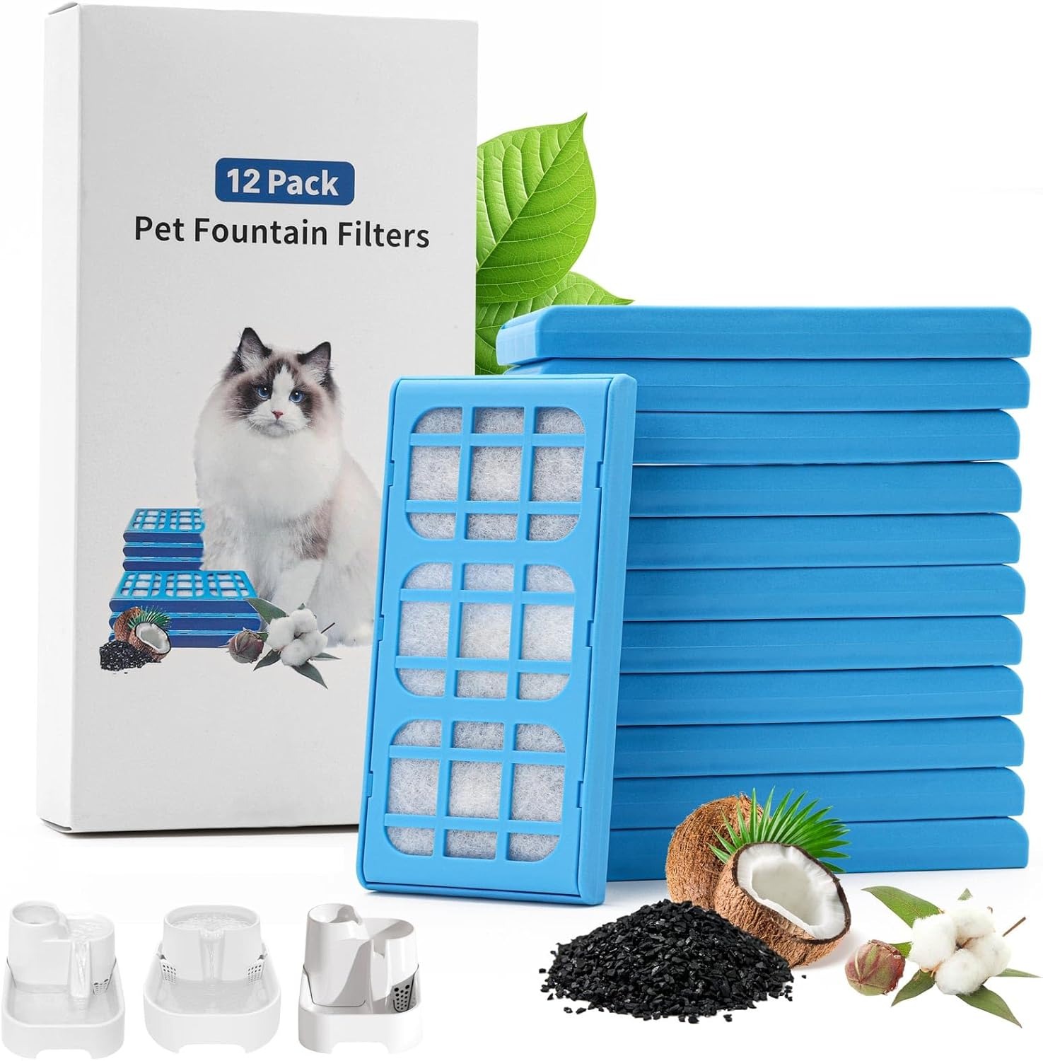 Cat Water Fountain Filter - Набор из 12 сменных фильтрующих картриджей,