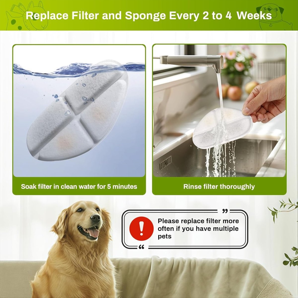 Cat Water Fountain Filter - Фильтры FSLH и губки насоса для